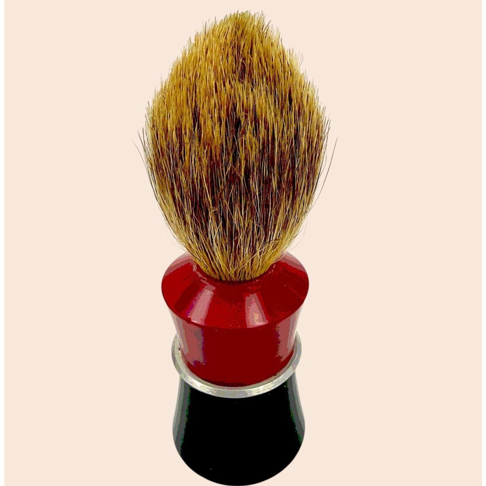 Vintage Ever-Ready 300PBT Shaving Brush Red Black Bakelite Pure Badger USA Made
